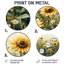 «Yellow Sunflowers Garden Meadows», reproduction d'art en métal jaune traditionnel-924683994