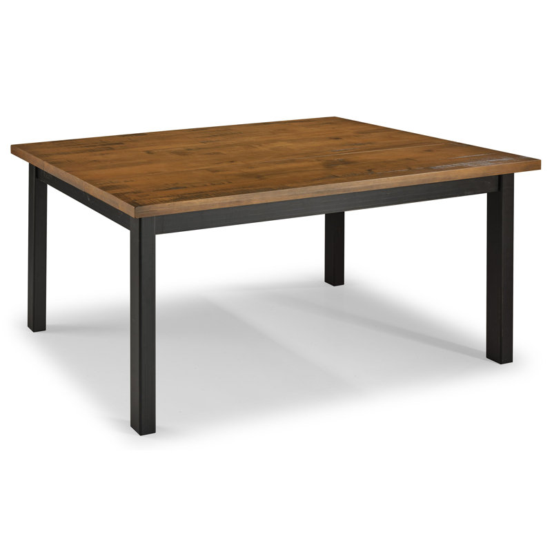 Rustic Black and Barnwood Reclaimed Pine Dining Table 63"