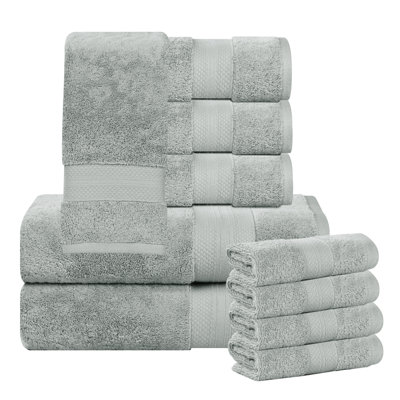 Aria Turkish Cotton Heavyweight Absorbent Plush Solid 10 Piece Towel Set