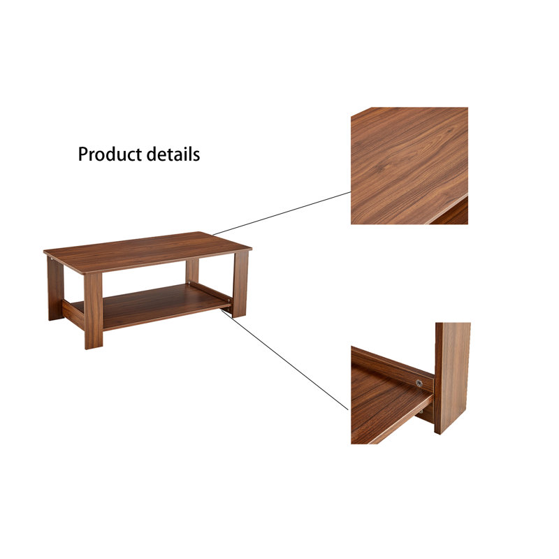 Caoife Coffee Table, 16.5" H x 43.3" W x 21.6" D, Walnut