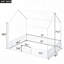 Lit double en métal avec clôture et porte, blanc-134311106