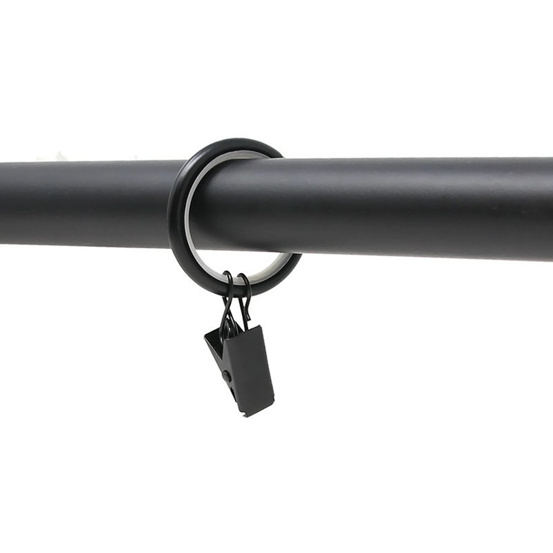Anneau de rideau en métal Mcallister, Noir mat, Diamètre de 1,25 po
