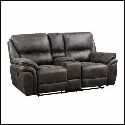 Causeuse inclinable moderne moelleuse avec revêtement en microfibre grise et structure en bois massif pour un confort ultime