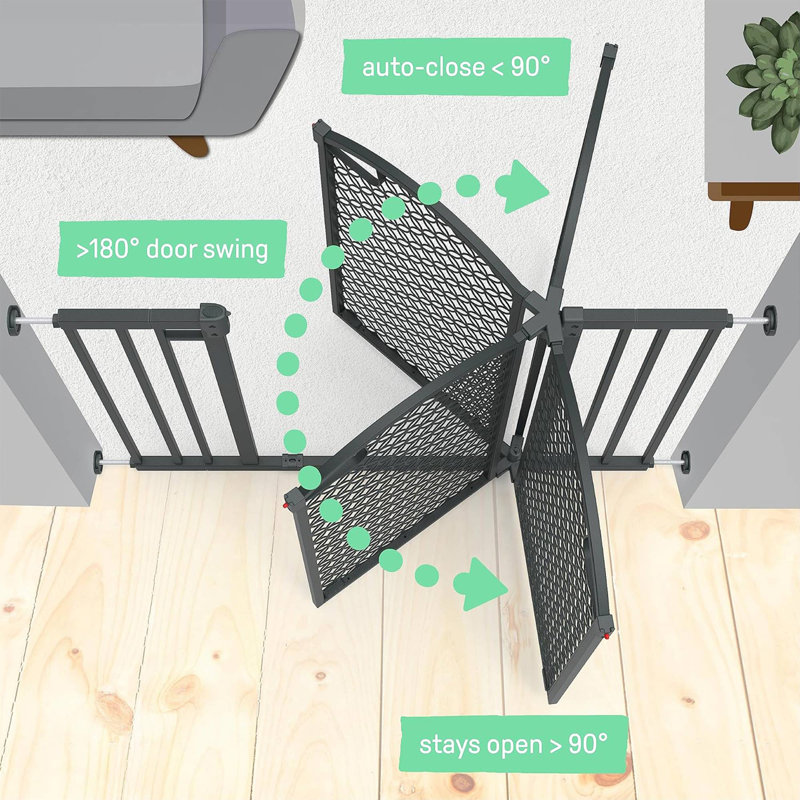 Ethelrine Metal Free Standing Pet Gate With Door