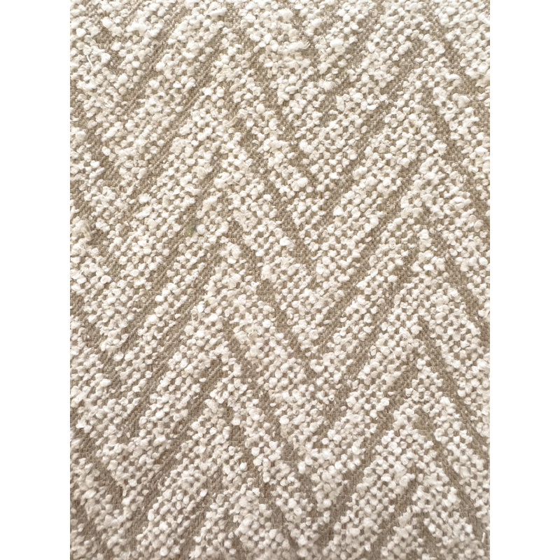 Rustic Beige Chevron Boucle Indoor Outdoor Pillow 20x20, Square 24", Polyester