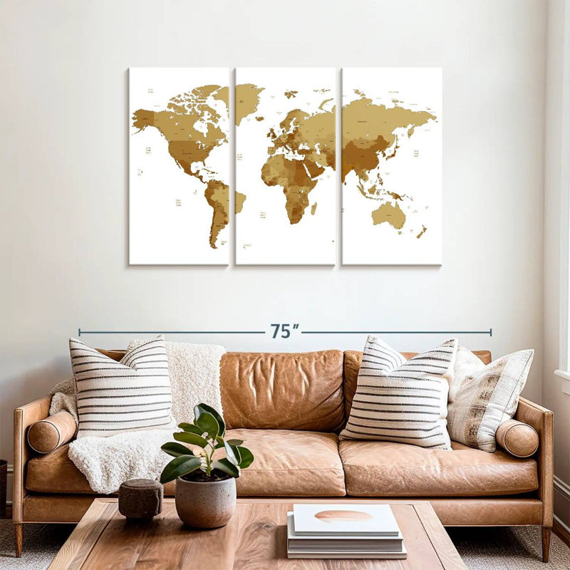 Carte du monde Aliaz, H 36 po x l 57 po