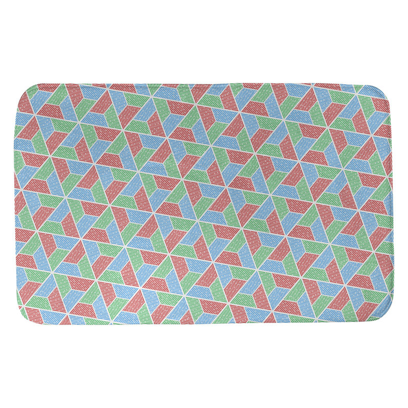 Tapis pour salle de bain katelyn elizabeth trapézoïdals, l 17 po x L 24 po, Vert / Rouge / Bleu