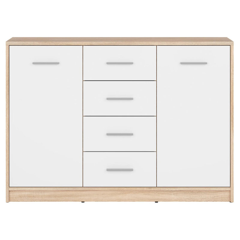 4 - Drawer Rectangle Accent Chest, Oak Sonoma/White