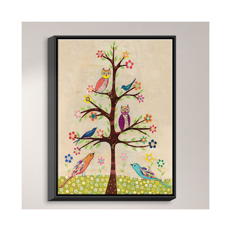 « hibou oiseau tree ii », impression sur toile, H 20 po x l 16 po x P 1,5 po, Toile tendue