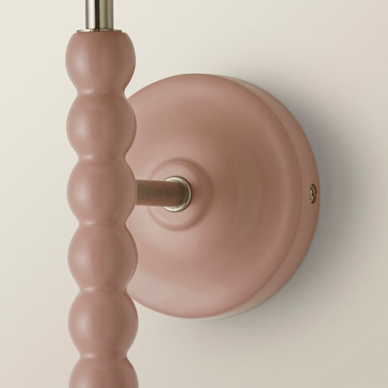 Alderic Manufactured Wood Armed Sconce, Pink, Cream, Yes