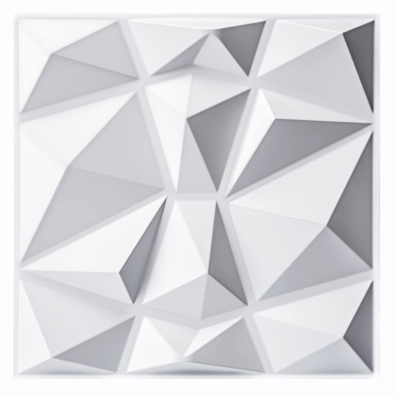 Decorative 3D Wall Panels In Diamond Design, Matt White For Home And Office Decor (33 Pack)