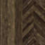 s Armoire d'appoint en chêne rustique à 4 tablettes avec éléments en bronze, chevrons pour un rangement élégant dans la salle à manger, base en métal, deux portes, espaces de vie idéaux