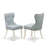 5-Piece Dining Room Table Set- 4 Parson Chairs with Baby Blue Linen Fabric Seat and Button Tufted Chair Back - Dining Room Table - linen white.-1867971956-1867971967-1867971955
