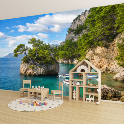 Papier peint adhésif auto-adhésif moderne pour la chambre à coucher L 69 po x l 96 po Peel and Stick
