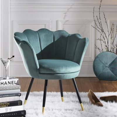 Fauteuil demi-tonneau en velours 28,35 po Willington