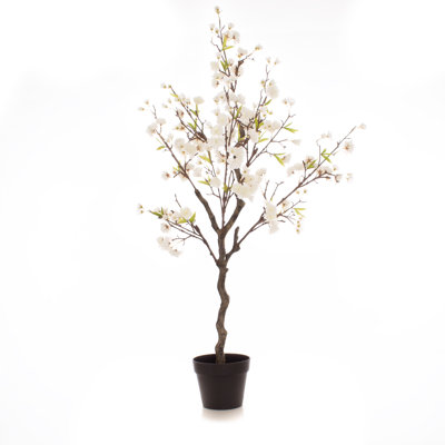 125cm Faux Cherry Blossom Tree White