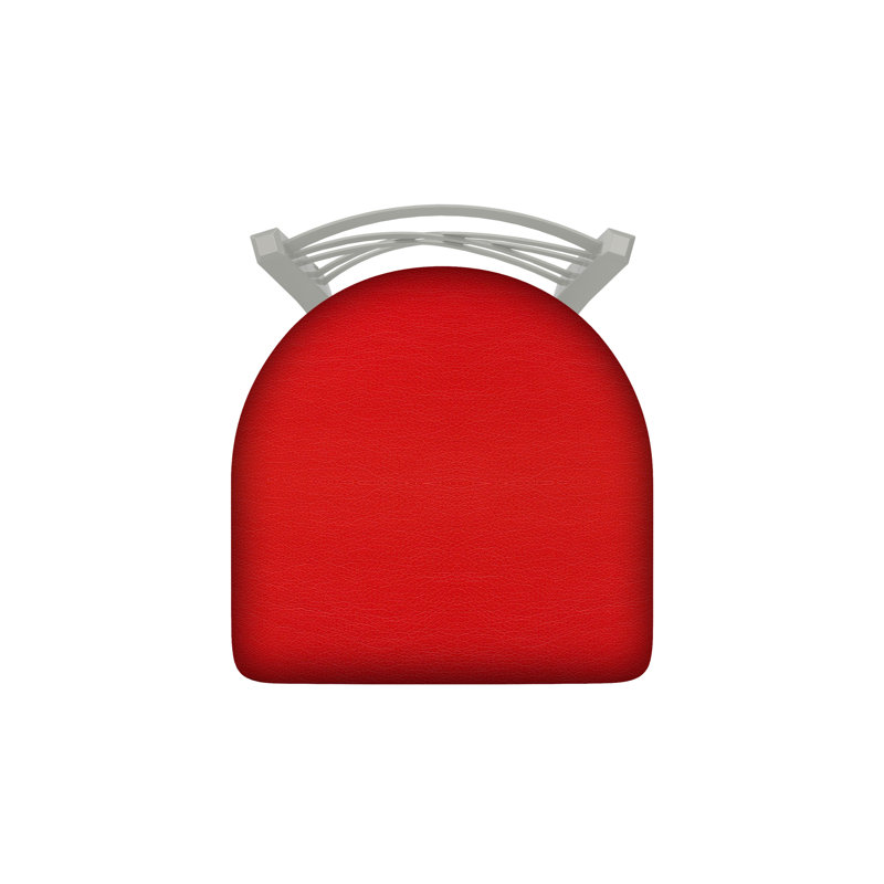 Catalina 18'' H Upholstered Metal Side Chair, Anodized Nickel, Vinyl-Canter Red