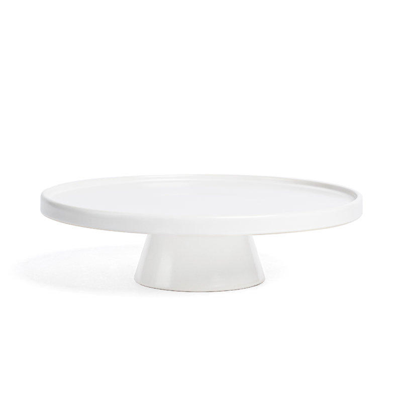 over&back Coupe Stoneware Round Cake Stand - Dessert Holder Perfect For Pies, Cakes, Cupcakes, Sweets, And More - All-occasion Decorative Display Dish - 11.1" D X 3" H - Semi-matte
