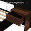 Lit tapissier avec rangement à levage hydraulique, lit plateforme avec 2 tables de chevet attachées, noir-132269448-132269447