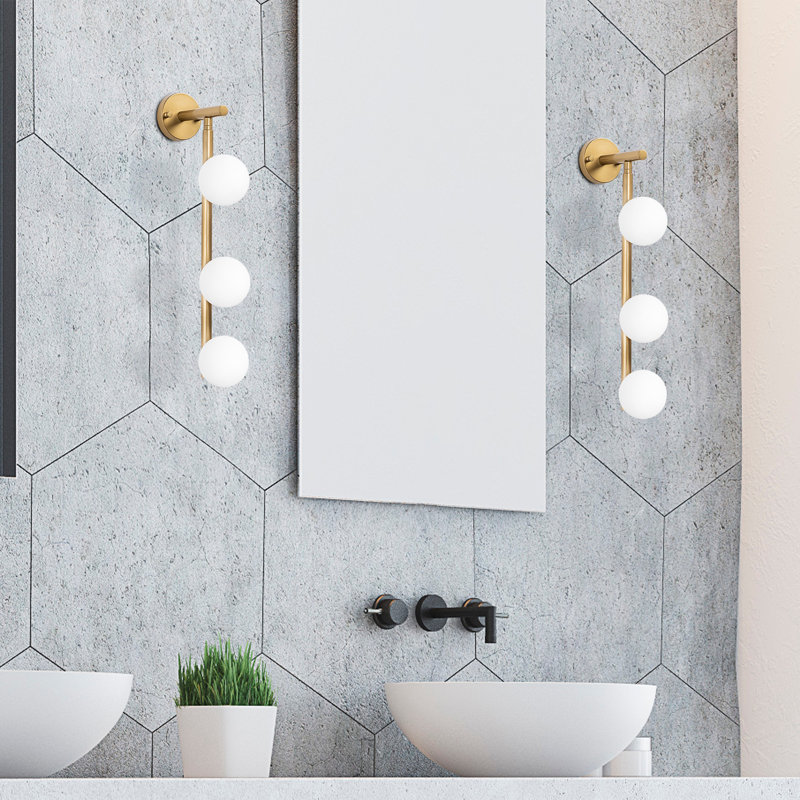 Elegant Bohemian Wall Lamp, Gold Finish, 23.6 x 9.8 inches | Durable Metal Body with Glass Cap, 2.4-inch Base Plate, 59-inch Height | Max 3 x G9 Socket (Bulb Not Included) | Perfect for Glam & Scandinavian Decor