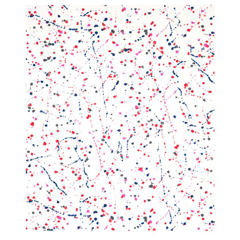 Schumacher x Porter Teleo Ink Splash Fabric, Red/Blue