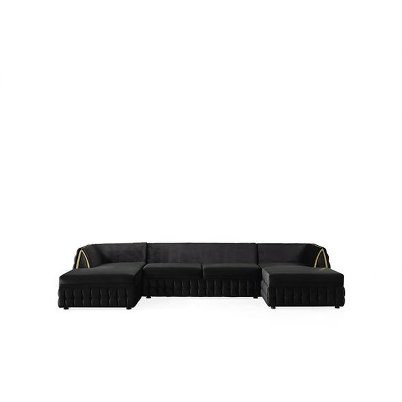 Canapé modulaire Lehar, Velours noir