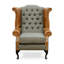 Harrisonville Upholstered Wingback Chair with Footstool-452186323