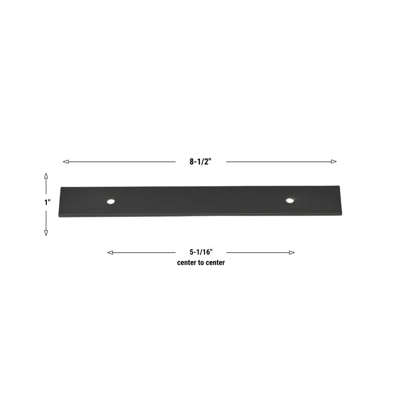 GlideRite Hardware 8-1 / 2 po Plaque arrière carrée 5-1 / 16 po Centre à centre, 8342-128, Noir mat
