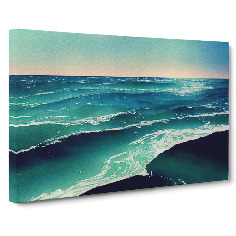 Watercolour Ocean Vol.4 - Wrapped Canvas, 35cm H x 50cm W x 3cm D