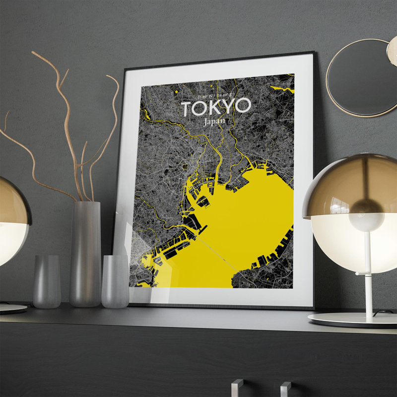 Tokyo City Map In Times - No Frame Print, 24cm H x 18cm W x 0.05cm D