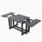 Rustic 82Inch Extendable Dining Table, Trestle Kitchen Table With Two 12'' Removable Leaf, Grey-1784519797