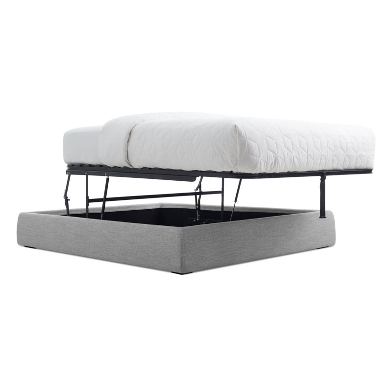 Lid Upholstered Storage Bed, Full, Thurmond Light Gray, Lift Up Storage
