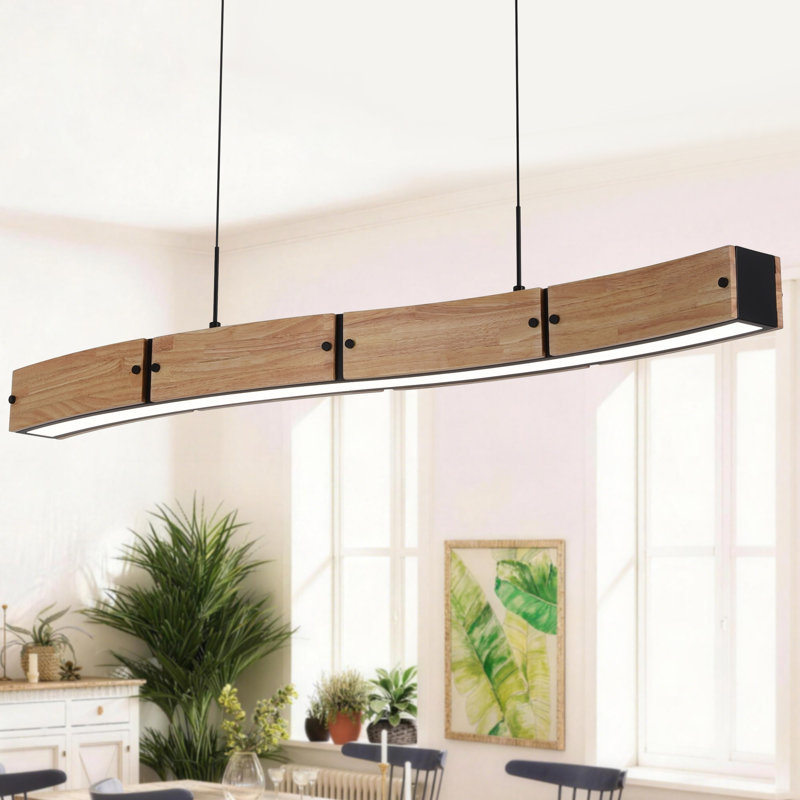 Lustre DEL linéaire à une lumière de 106 cm (41,7 po) pour îlot de cuisine ou salle à manger, luminaire de plafond rectangulaire moderne et réglable