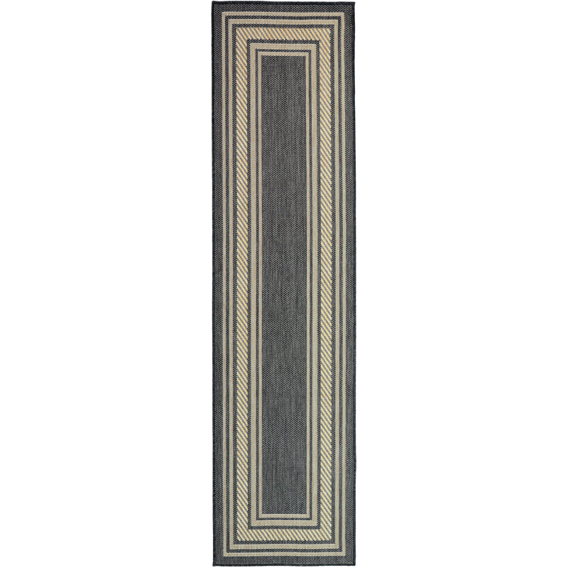 Horizon Indoor/Outdoor Modern Rug, Runner 2' x 6', Charcoal