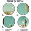 Art mural rond en métal Cactus minimaliste et ciel du désert II-1073654106