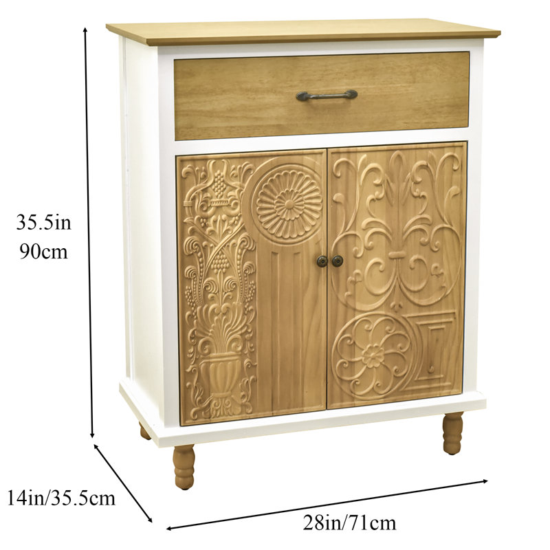 Boho Accent Cabinet with Drawer