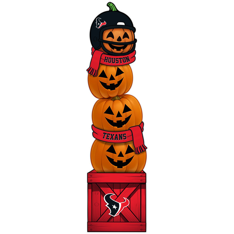 Houston Texans Pumpkin Stacked Leaner With Helmet
