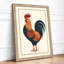 Proud Rooster Retro - Framed Print-1102338935-1102338933