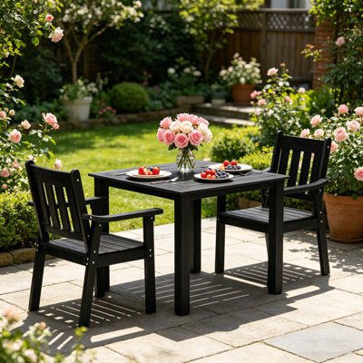 Ensembles de salle à manger d'extérieur imperméables toutes saisons - Ensembles de salle à manger d'extérieur modernes résistants à la rouille pour terrasse de jardin 1 table et 2 chaises