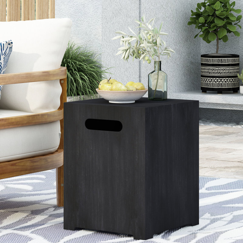 Support de réservoir multi-fonctionnel en fer utilisé comme table d'appoint Structure thermolaquée gris foncé sans assemblage l 15,33 po x P 19,95 po