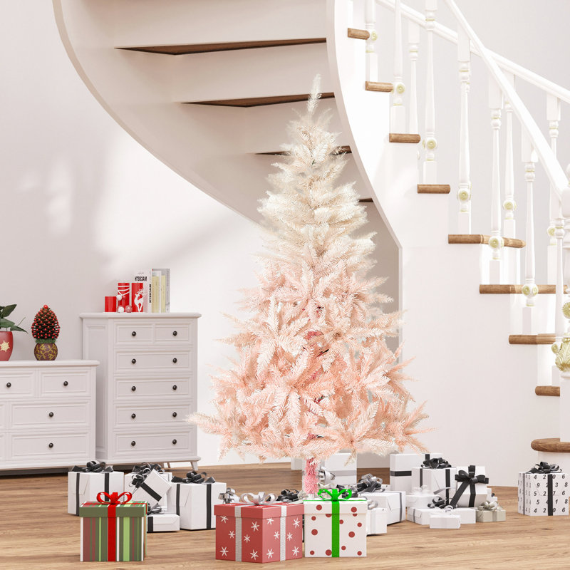 Arbre de Noël artificiel épinette non éclairé avec branches réalistes et 800 pointes, H 5,9 pi