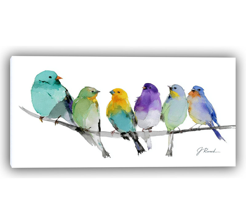 Art mural sur toile Rainbow Flock, H 24 po x l 48 po