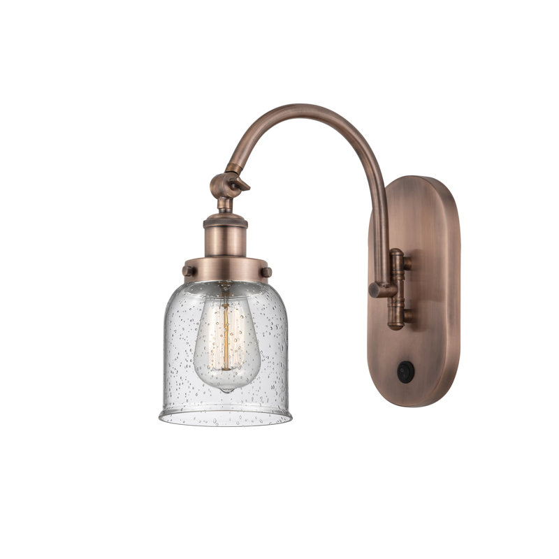 Shauna Swing Arm Sconce, No Bulb Included, Antique Copper