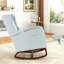 Chaise berçante moderne avec repose-pieds et fauteuil rembourré avec base en bois massif-365304457