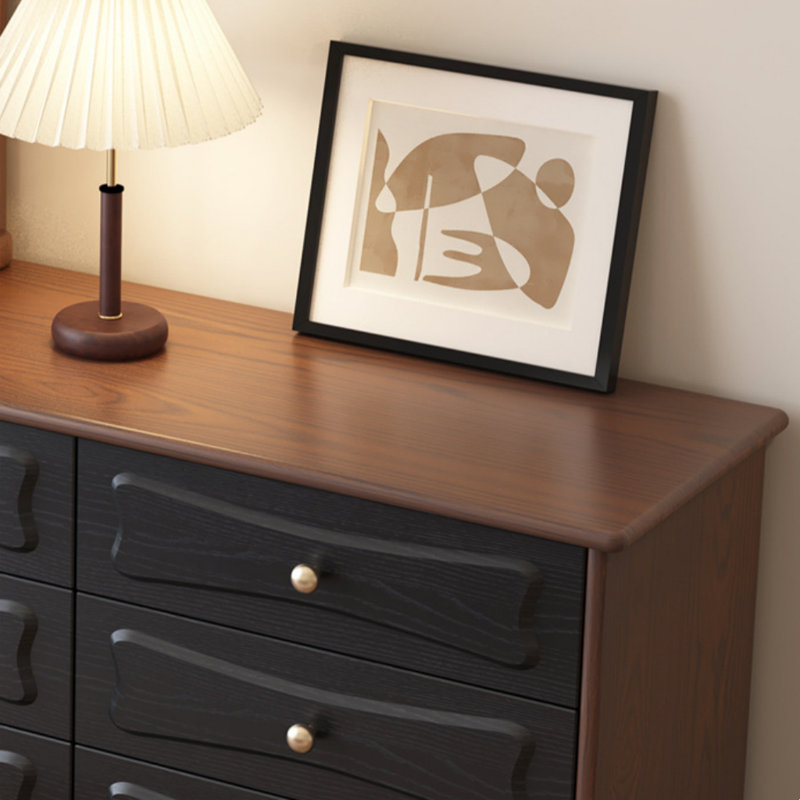 Commode de luxe rétro française, Noir / brun