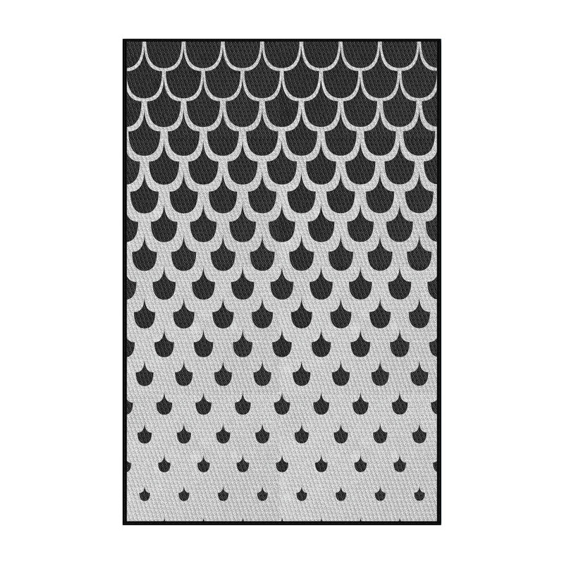 Tapis décoratif à motifs noir/gris Jahn, Rectangle 6 pi x 9 pi