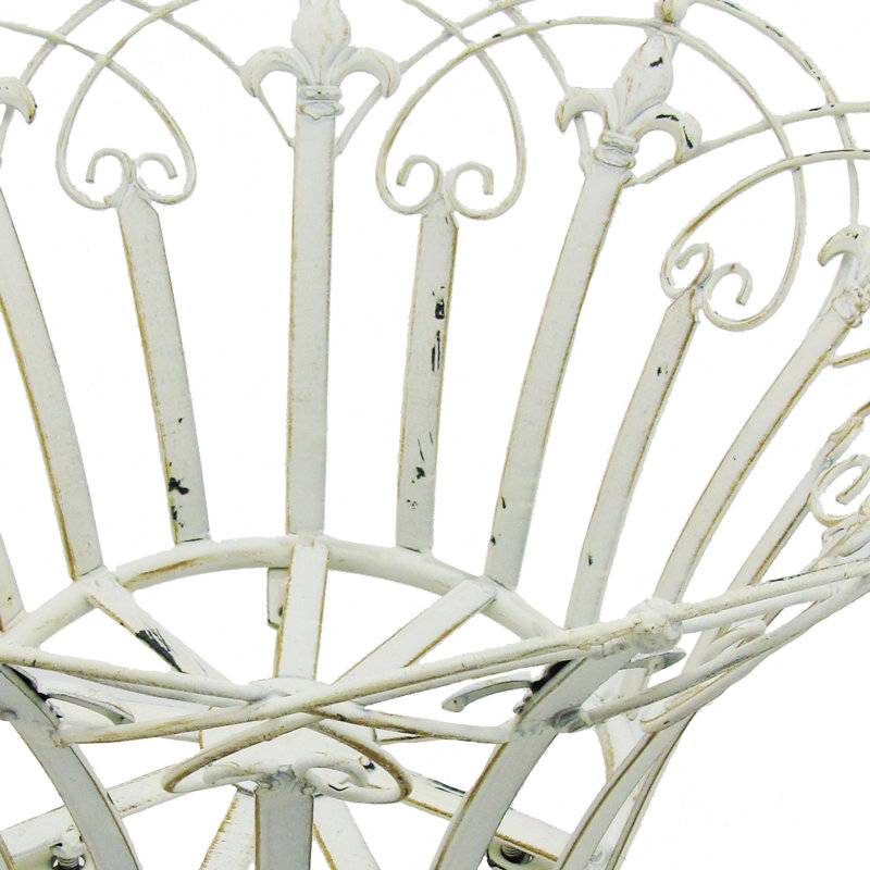 Metal Plant Stand, Antique White