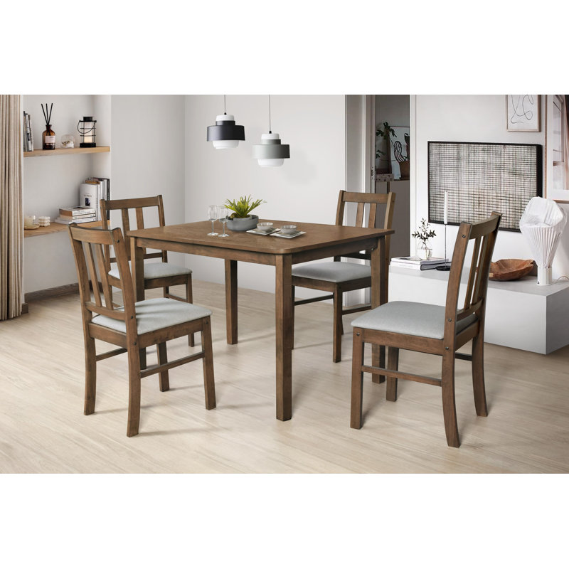 Demareo 4 - Person Four Leg Dining Set, Brown