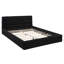 Queen Size Upholstered Platform Bed, Black, Elegant and Comfortable with Slat Support System