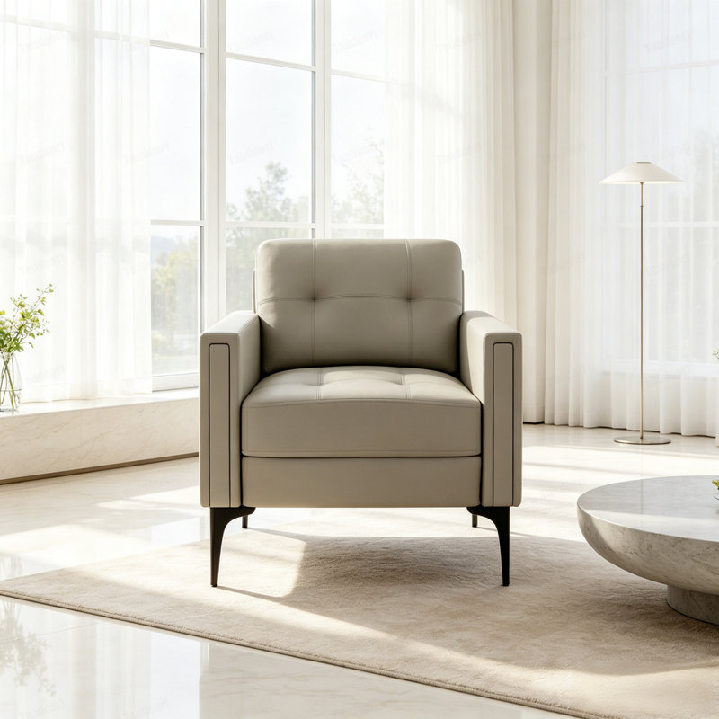 Chaise contemporaine avec accoudoirs, Beige